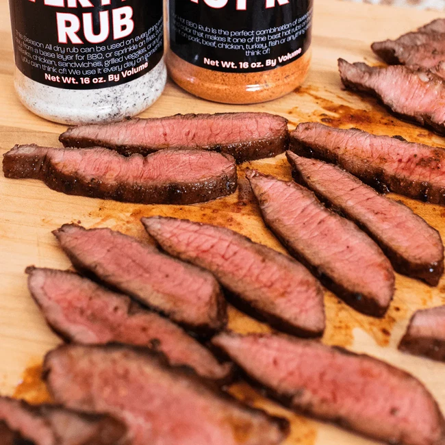 Flatiron steak slices