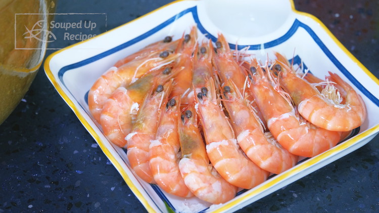 Image of Remove the shrimp from the pot and drain thoroughly. Optionally, trim off the messy shrimp legs and the sharp rostrum using a pair of kitchen sears. You can serve this dish hot or cold, depending on the season. If serving...