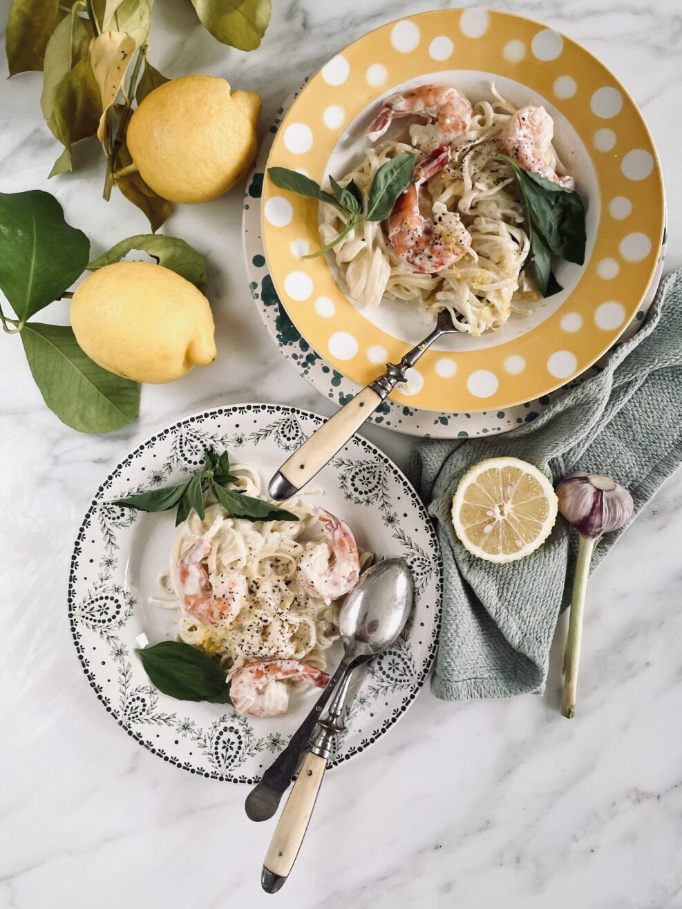 Trenette al limone med rejer