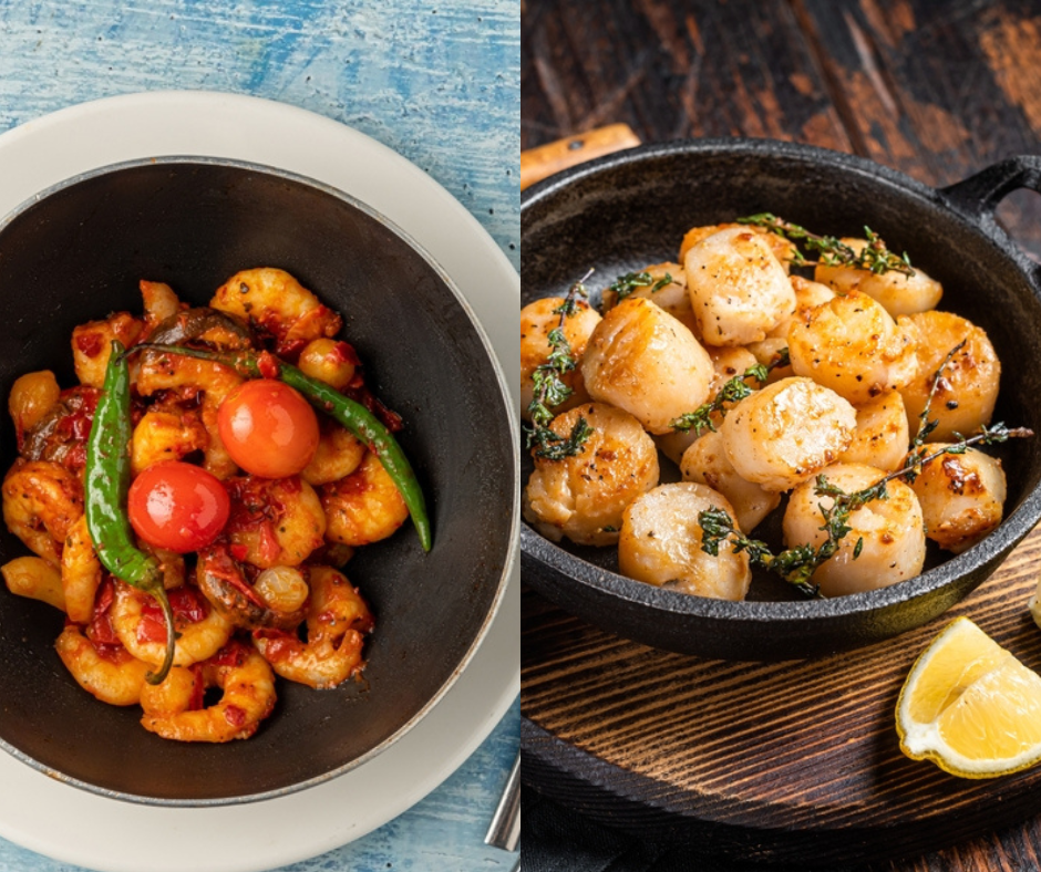 Prawn Creole Casserole And Garlic Lemon Scallops