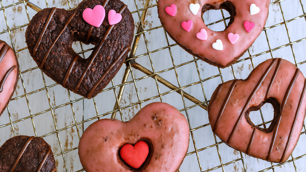 Image of Choc Protein Donuts with Strawberry and Cream Frosting