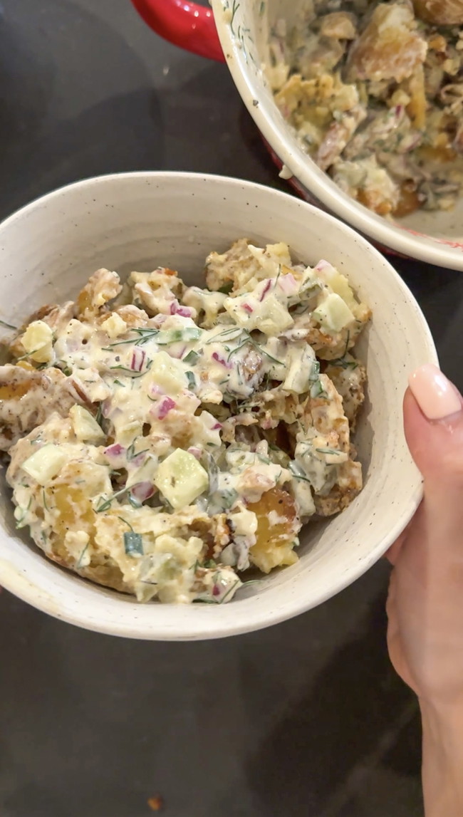 Delicious Crispy Smashed Potato Salad