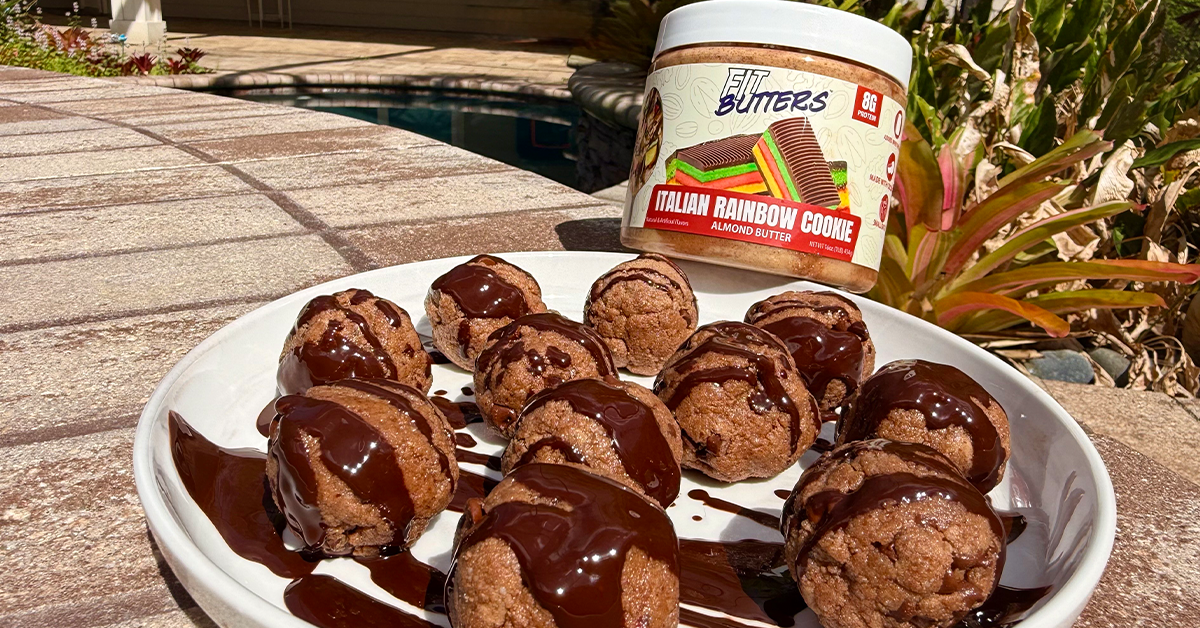 Fit Butters Italian Rainbow Cookie Energy Balls 