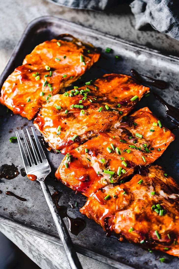 Grilled Salmon with Hot Honey Sauce