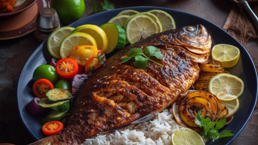 Image of Kuwaiti Tamarind Baked Fish - Samak Bil Tamir Hindy