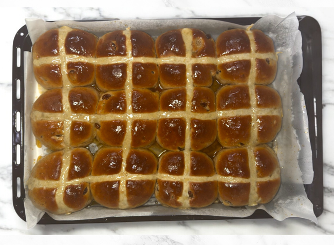 Tasty soft hot cross buns