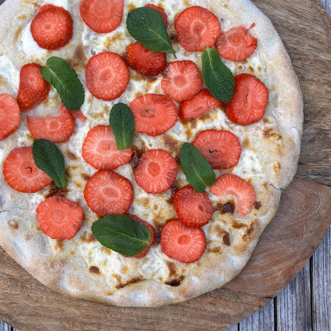 Dessert Pizza Mascarpone Aardbei