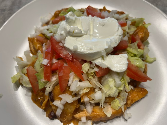 Image of Slow Cooker Chicken Enchilada Casserole