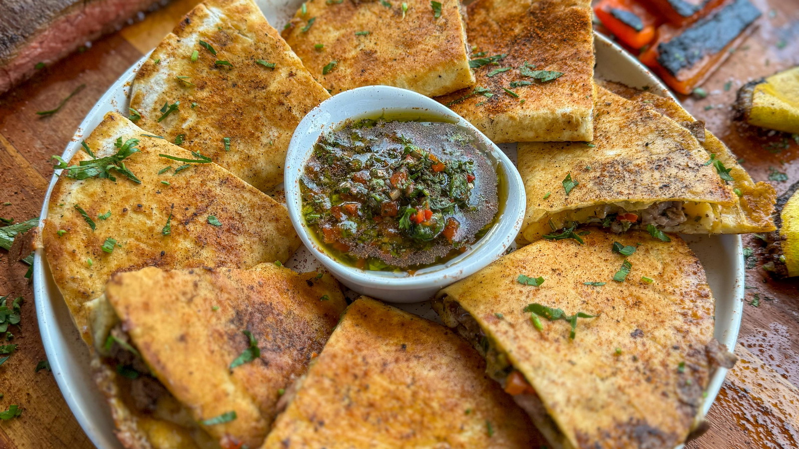 Image of Chimichurri Rojo Steak Quesadillas