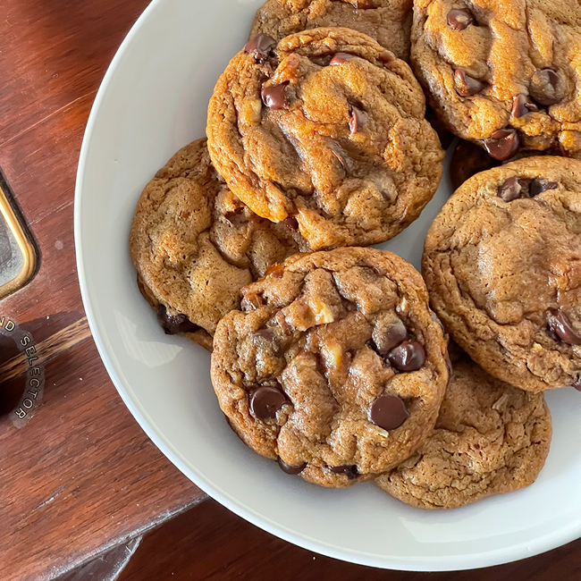 Image of Chocolate Chip Cookies with Einkorn Flour, Dates, and Coconut Sugar