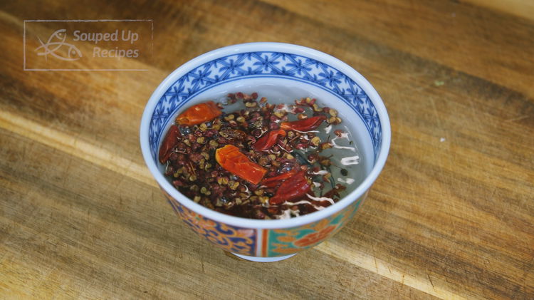 Image of Soak the dried red chilies and 1.5 Tbsp of Sichuan...