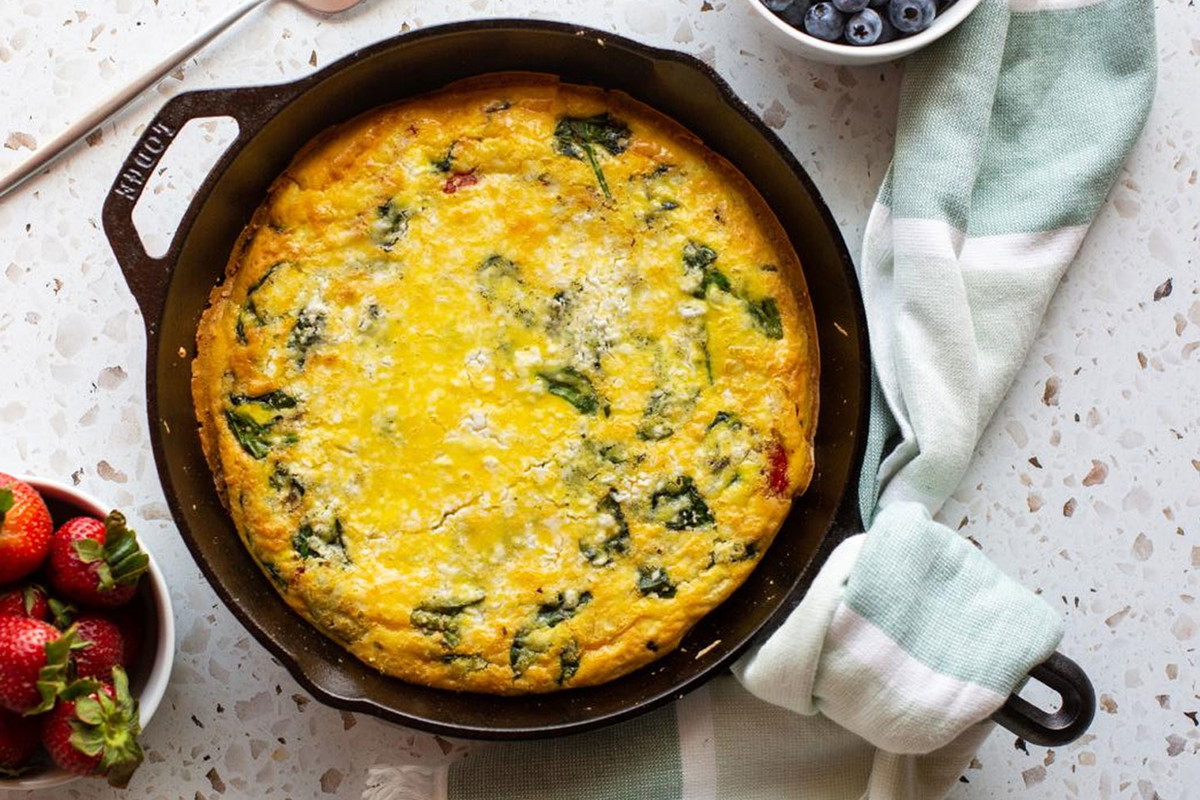 Frittata de queso de cabra y verduras
