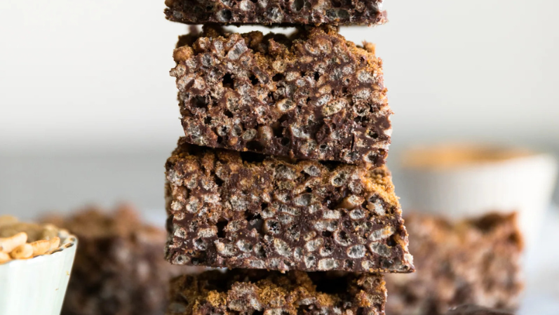 Image of Healthier Chocolate Tahini Rice Krispie Treats