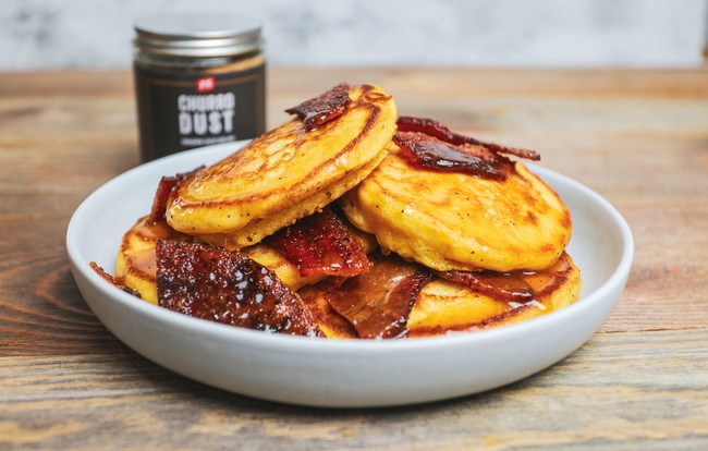 Image of Cornbread Fritters with Candied Bacon