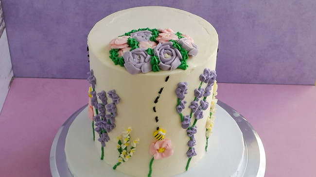 Image of Spring Flowers Cake with with Kootek's Piping Tips
