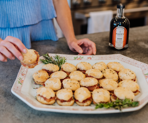 Ham Biscuits with Maple Rosemary Butter