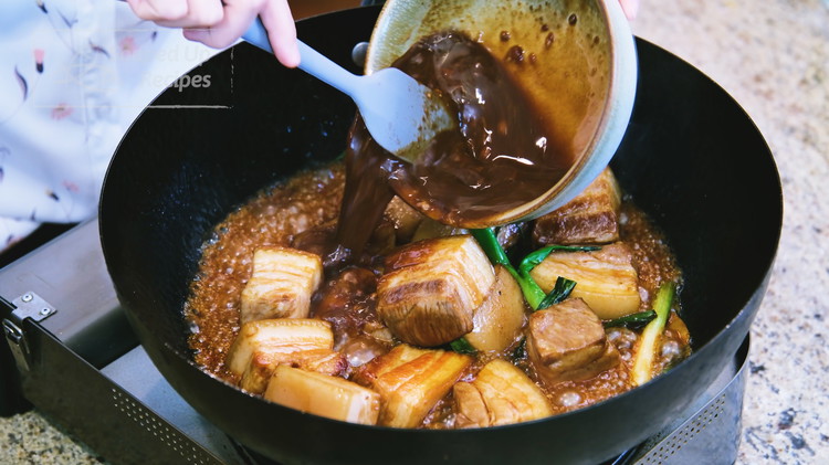 Image of Add the soy sauce, oyster sauce, fermented bean curd, and the juice from the fermented bean curd jar and stir until well combined.