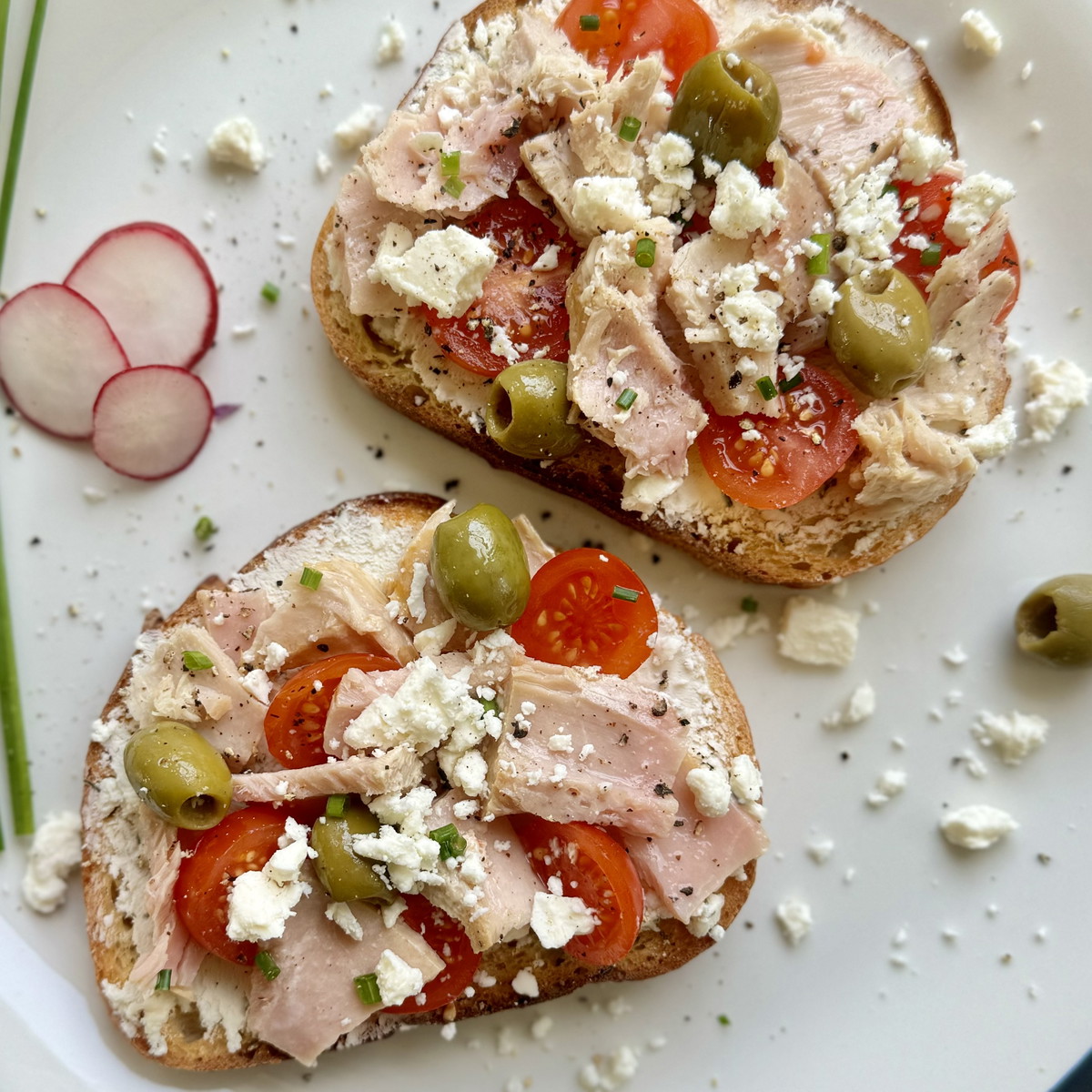 Mediterranean Tuna Toast with Canned Albacore Tuna
