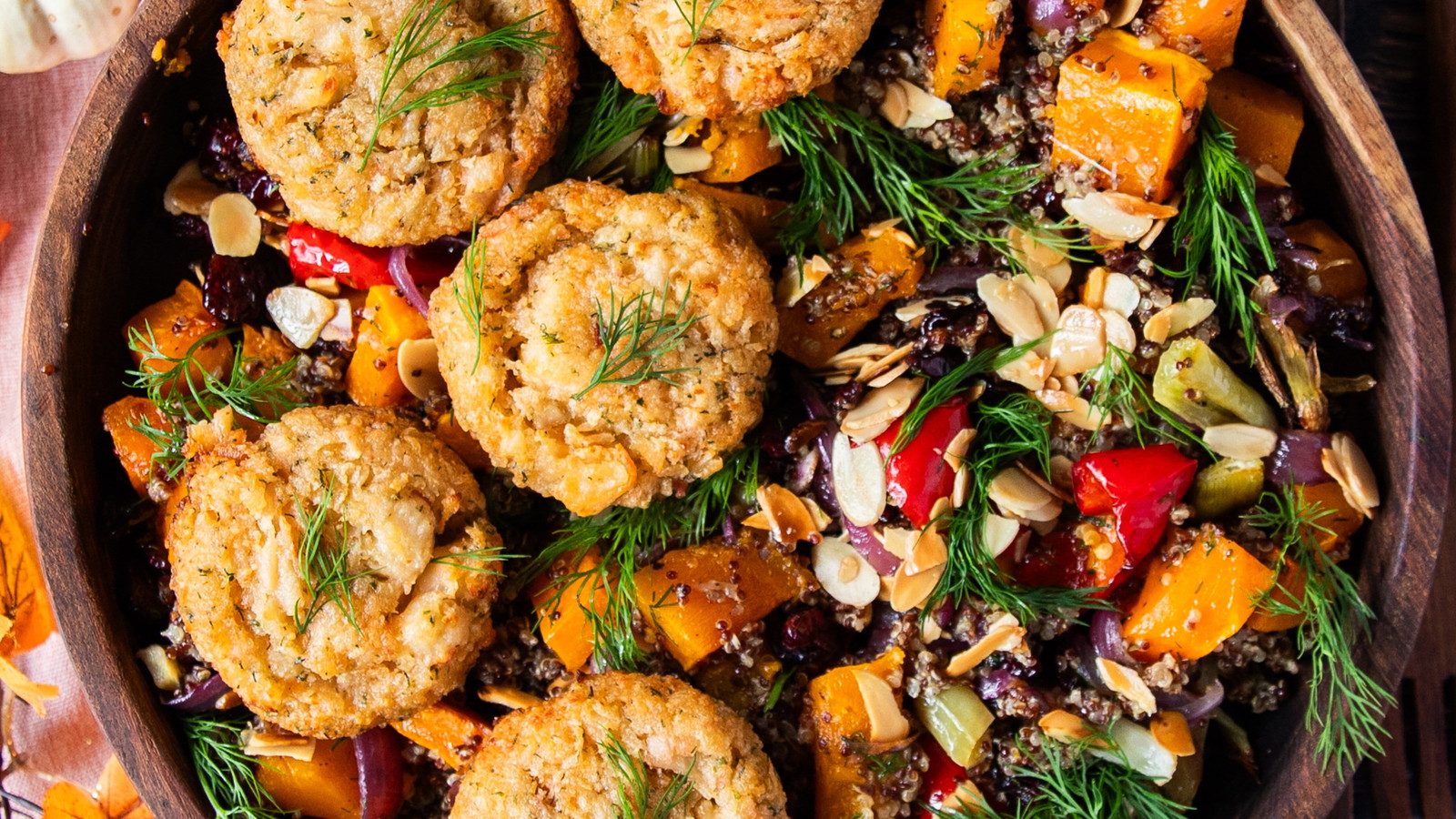 Image of Seafood Cakes with Roasted Vegetables