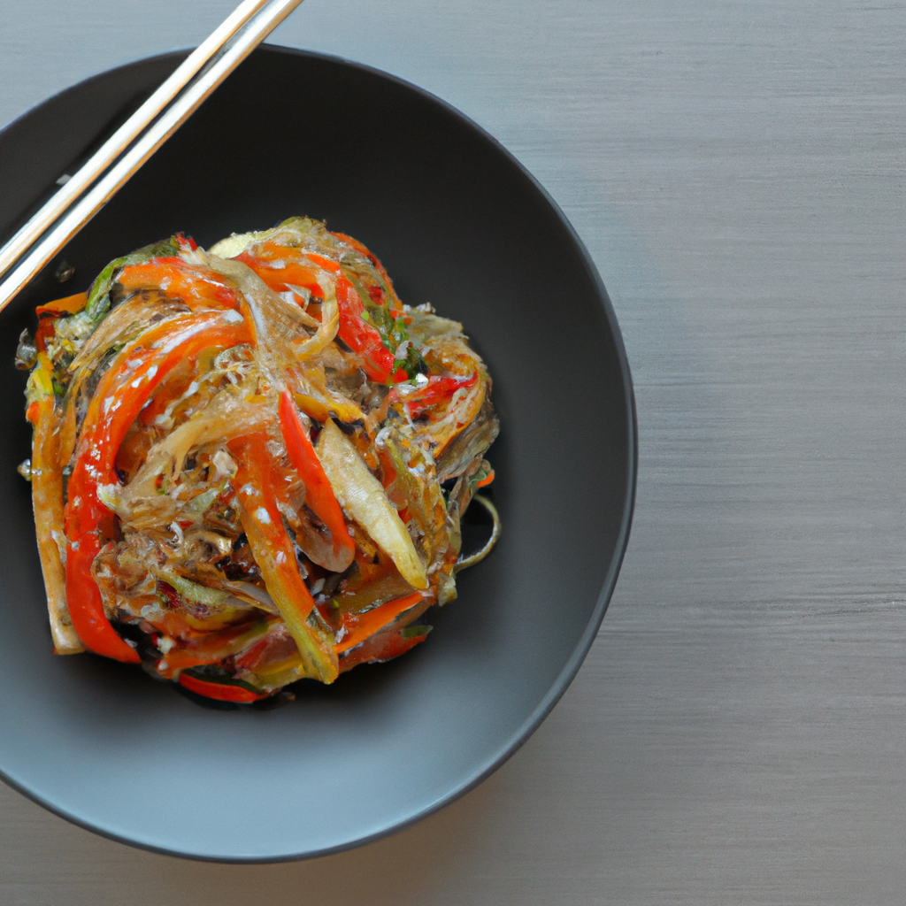Japchae (잡채) – Glasnudeln mit Gemüse