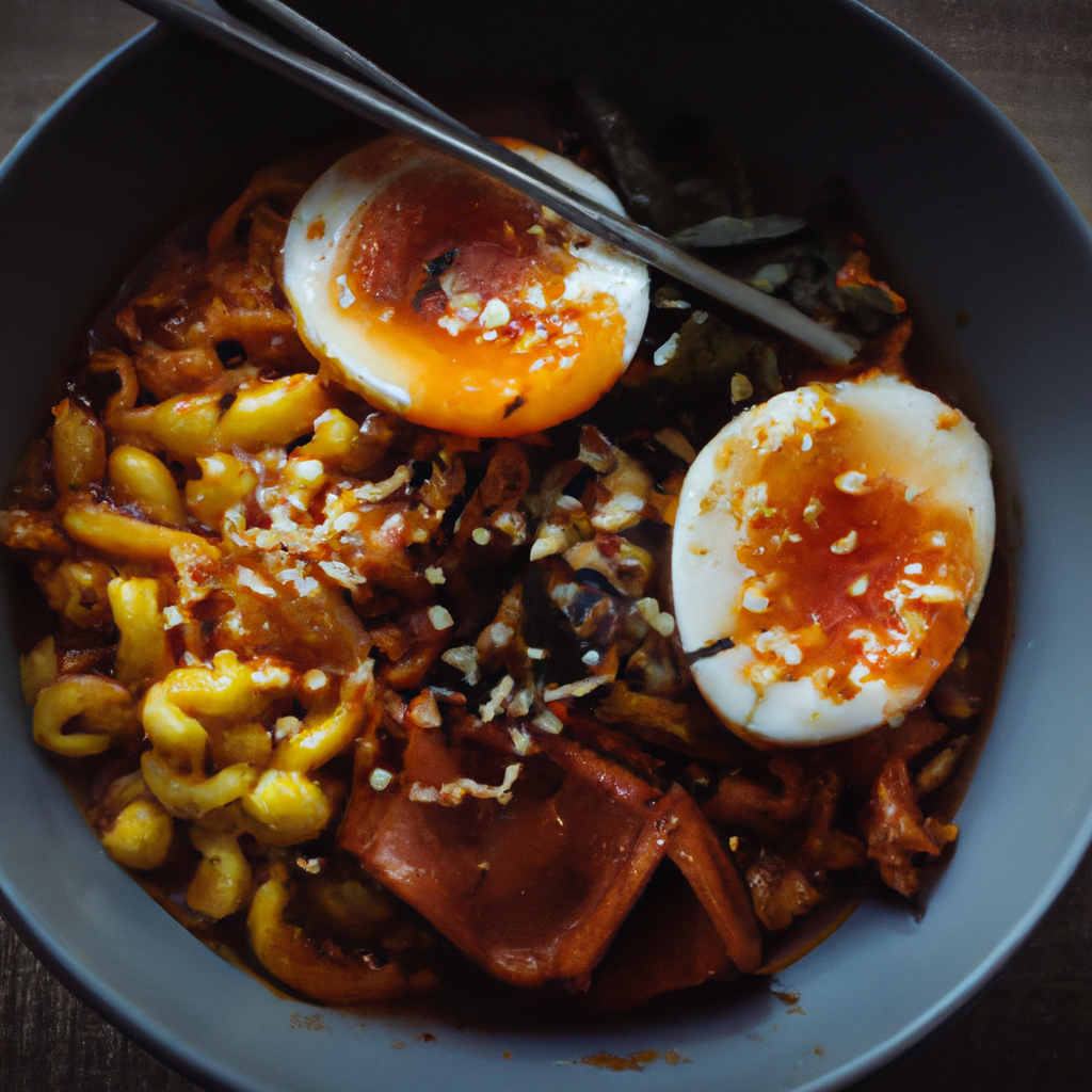 Korean Style Ramen (라면) – Instantnudeln mit Ei & Kimchi