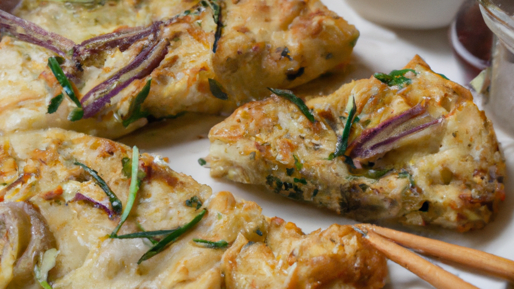 Makgeolli Pajeon (막걸리 파전) – Frühlingszwiebel-Pfannkuchen mit Reiswein image