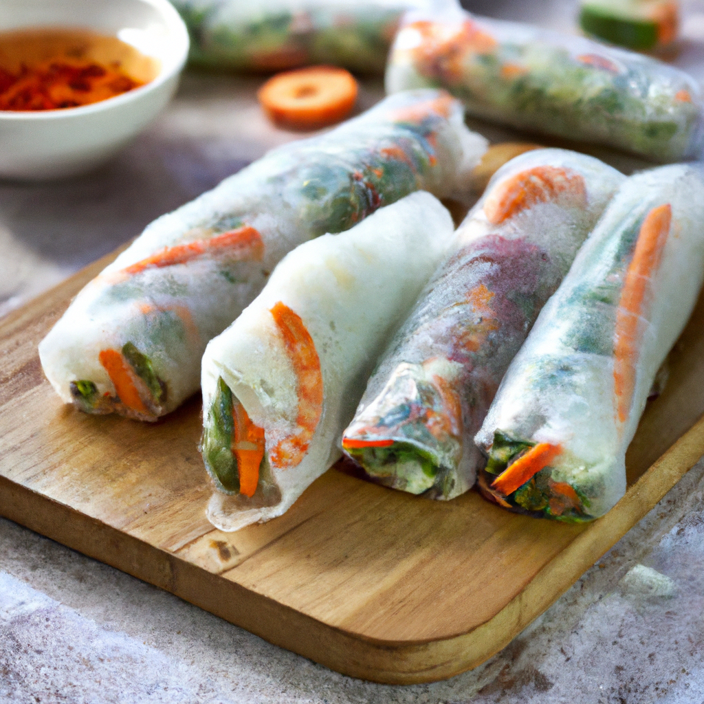 Bánh Tráng Cuốn – Reispapierrollen mit Garnelen