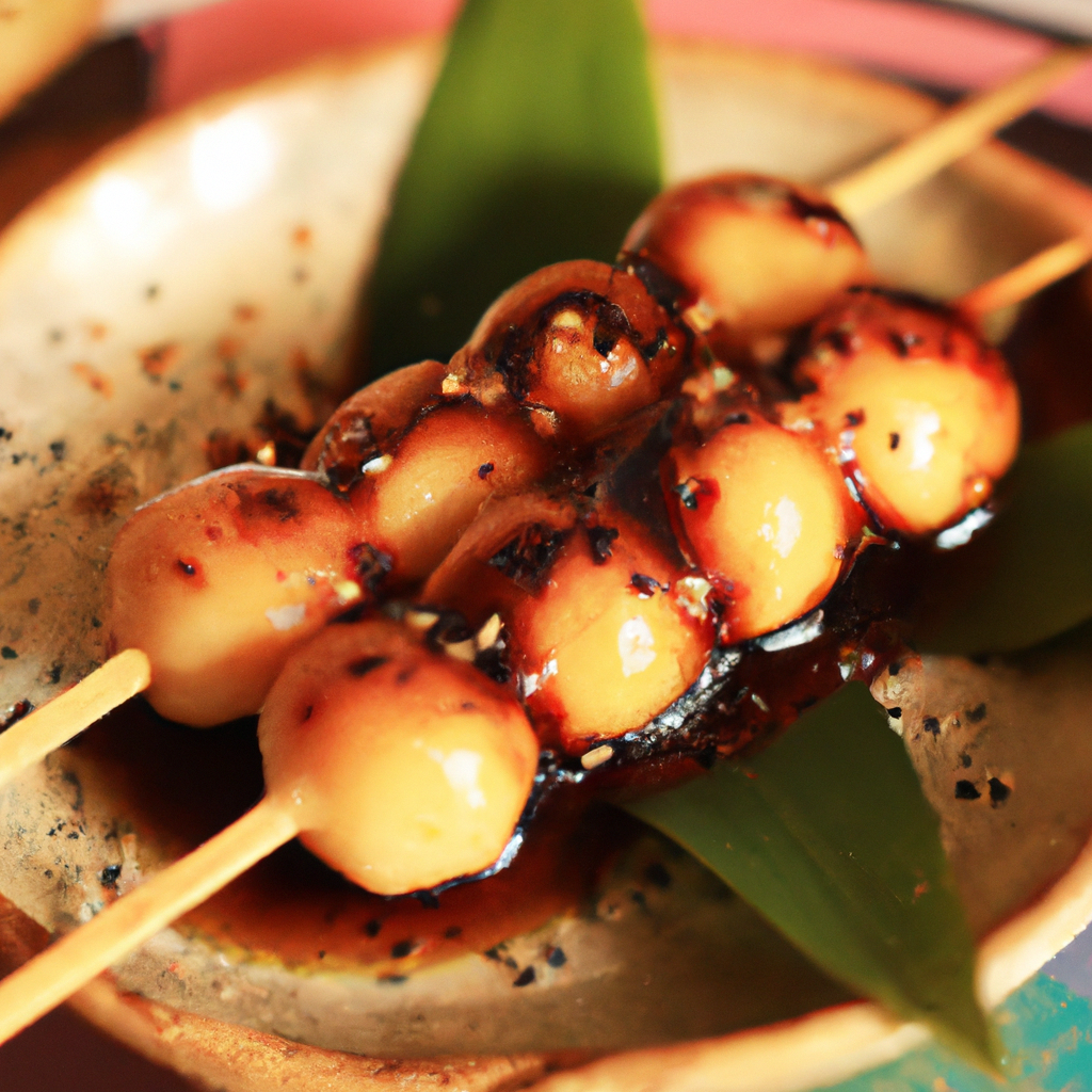 Mitarashi Dango (みたらし団子) – Gegrillte Reisbällchen mit süßer Sojasauce