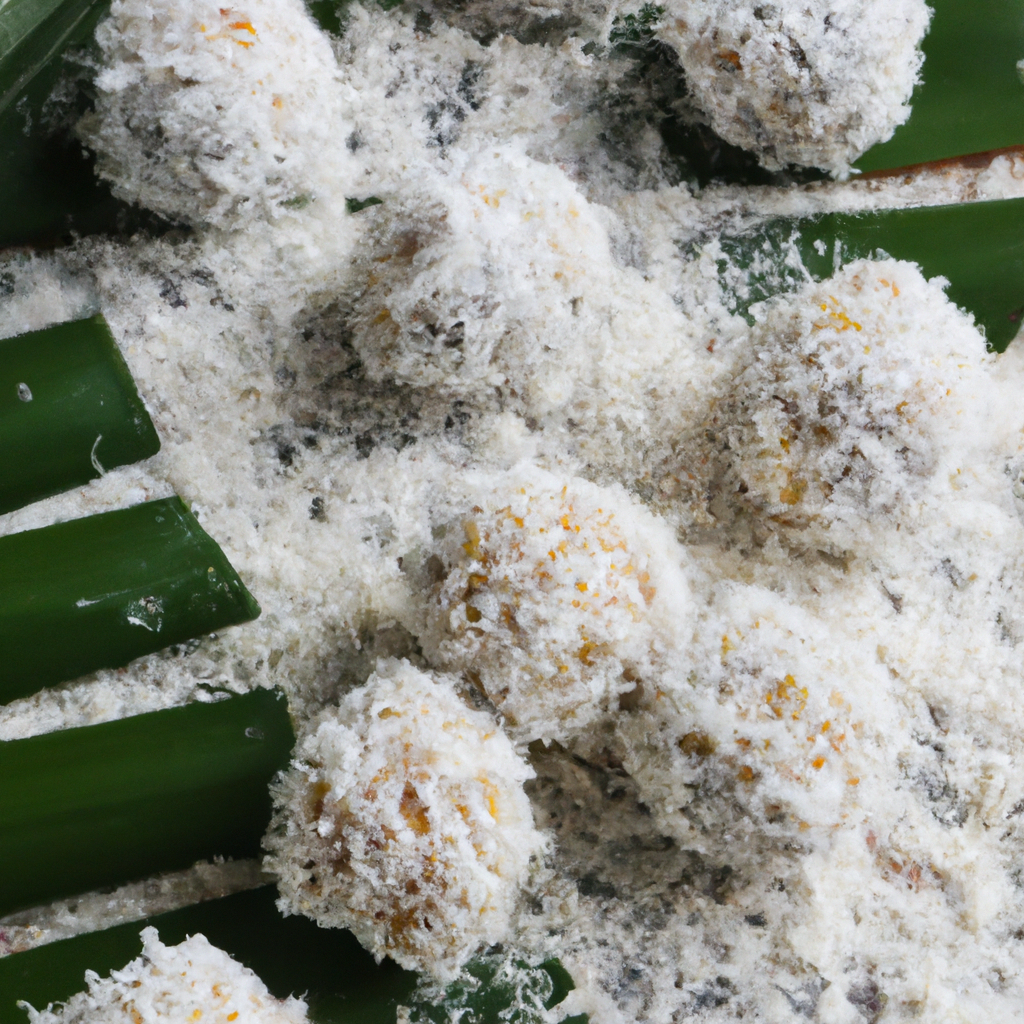 Kanom Tom (ขนมต้ม) – Kokosbällchen mit Palmzuckerfüllung