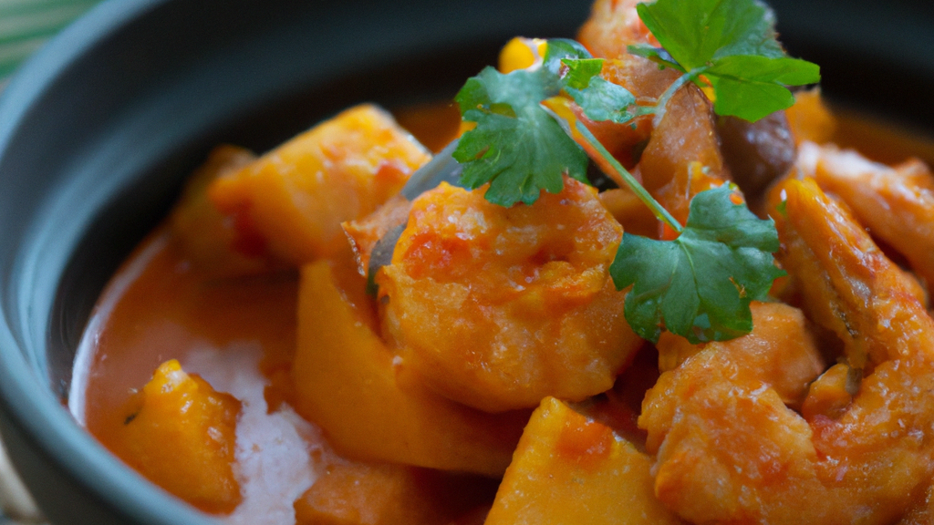 Gaeng Kua Sapparod – Curry mit Ananas und Garnelen image