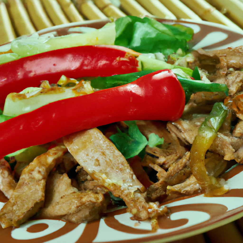 Rou Si Chao La Jiao (肉丝炒辣椒) – Gebratenes Schweinefleisch mit Chili