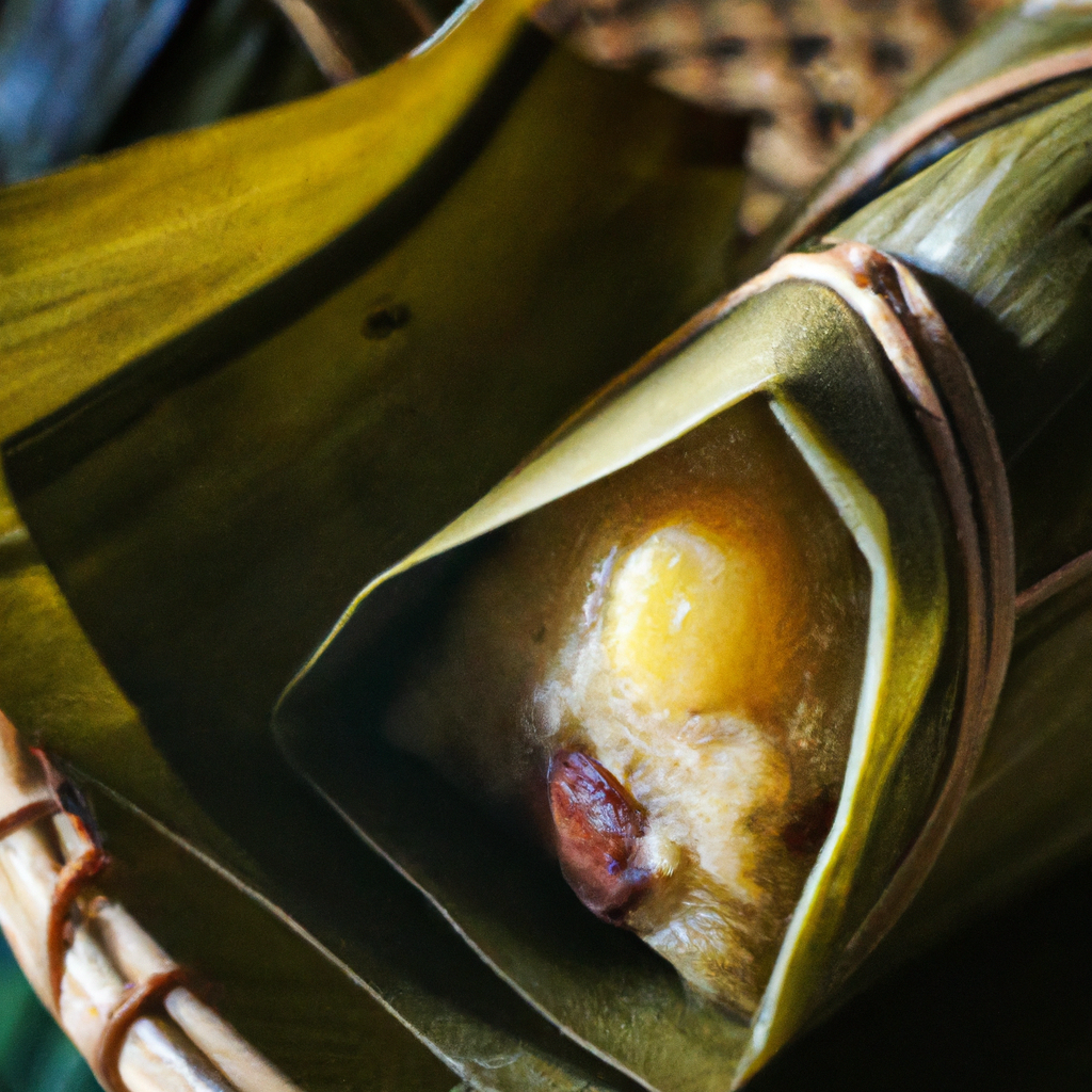 Zongzi (粽子) – Klebreisbällchen in Bambusblättern