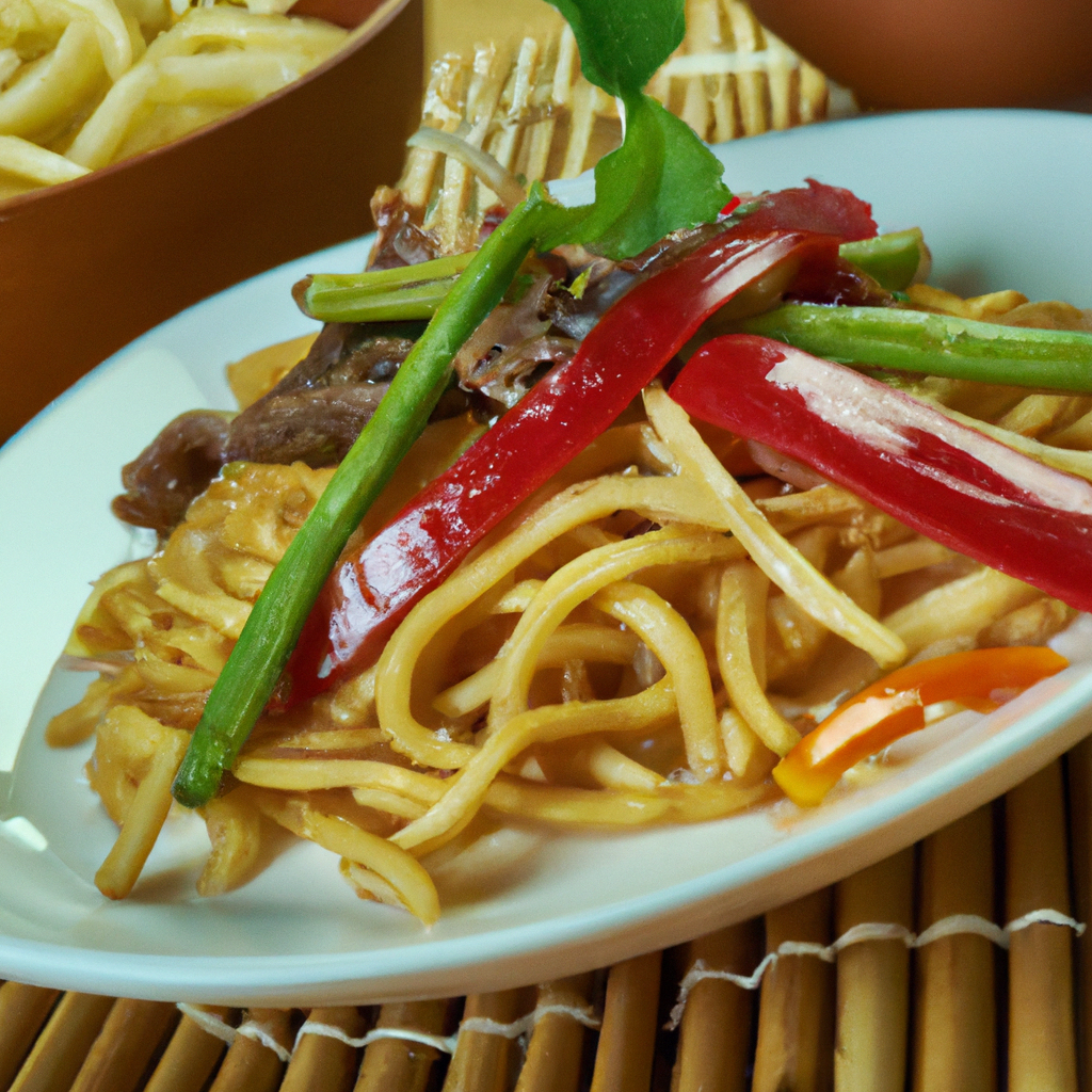 Gan Chao Niu He (干炒牛河) – Gebratene Rindfleisch-Breite Nudeln
