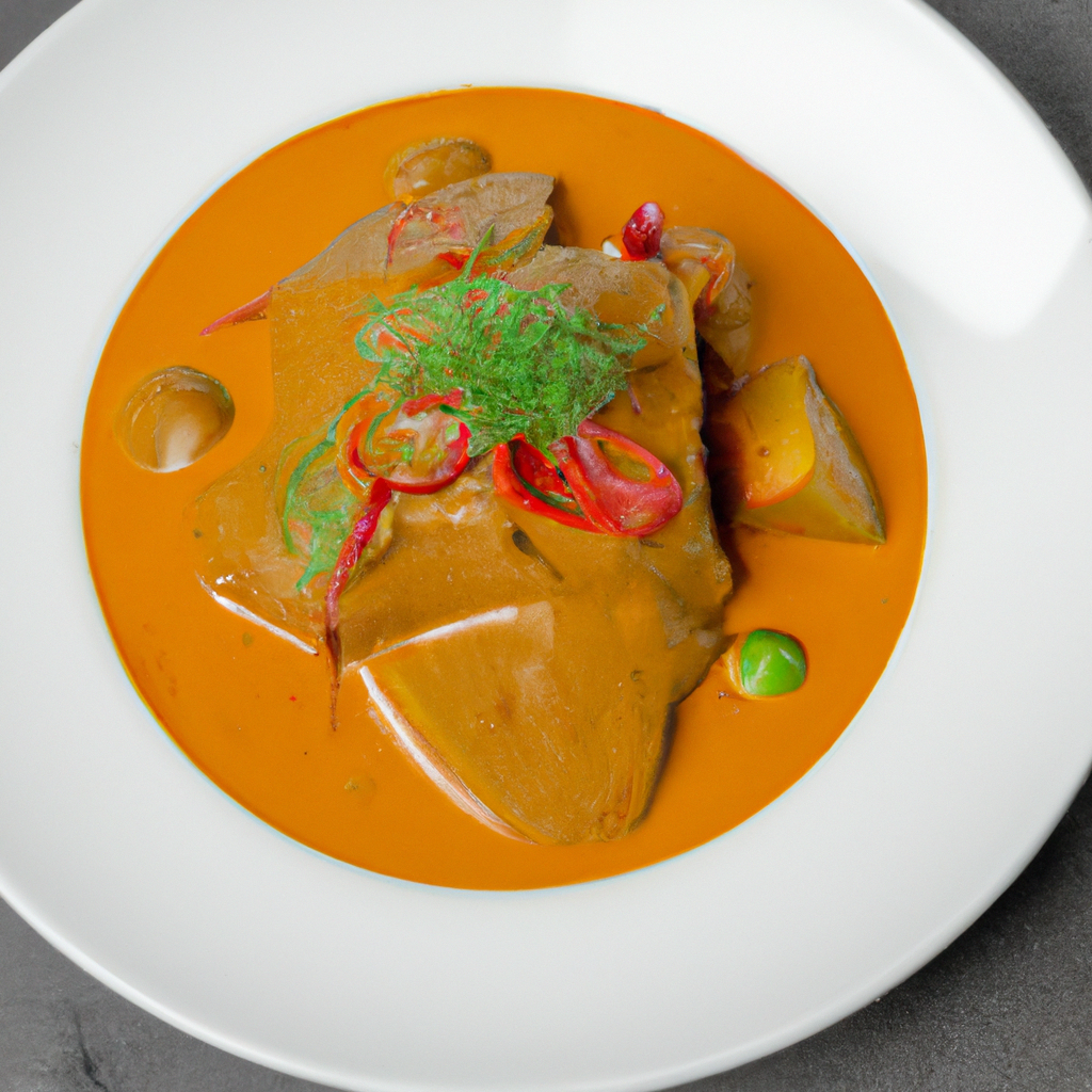 Gaeng Phet Ped Yang (แกงเผ็ดเป็ดย่าง) – Rotes Curry mit gegrillter Ente
