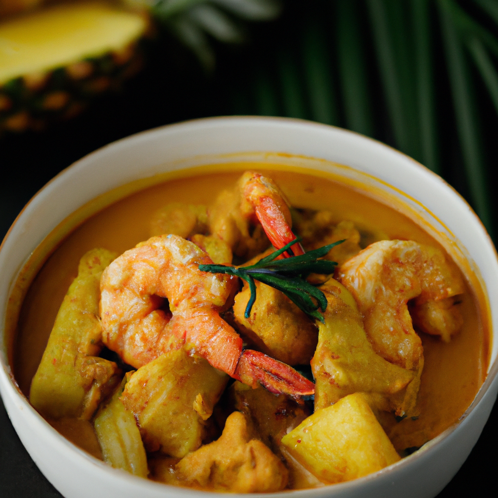 Gaeng Kua Sapparod (แกงคั่วสับปะรด) – Curry mit Ananas und Garnelen