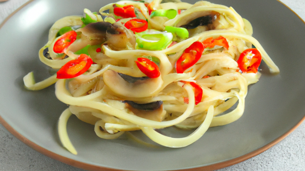 Yáng Cōng Sū Cài Miàn (洋蔥素菜麵) – Zwiebel-Gemüse-Nudeln image