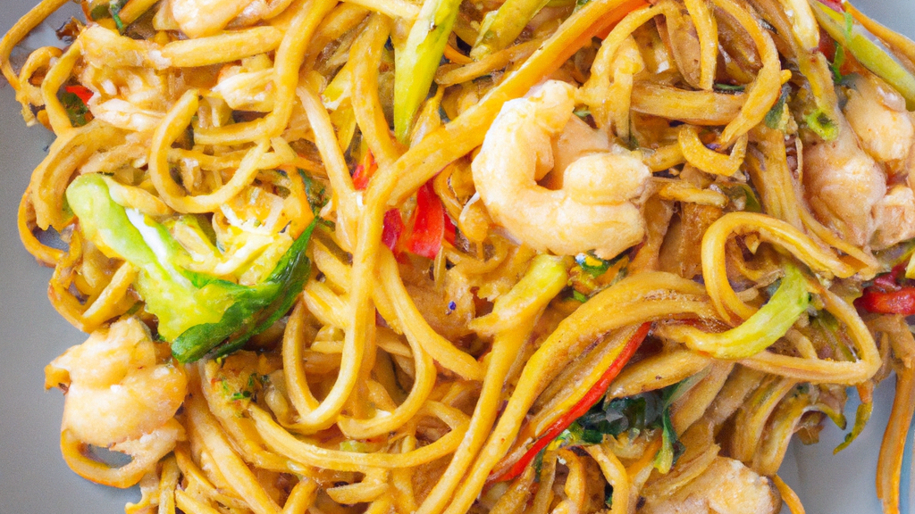 Hǎi Xiān Chǎo Miàn (海鮮炒麵) – Gebratene Nudeln mit Meeresfrüchten image