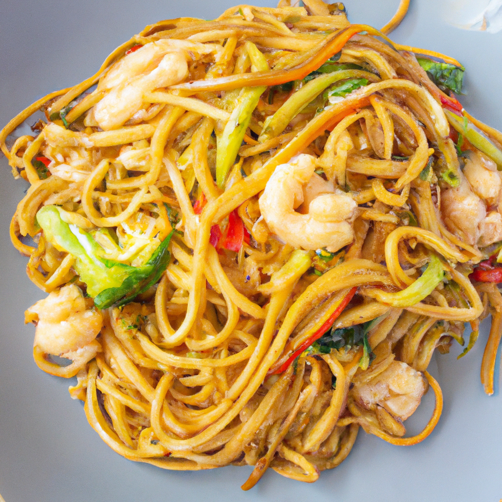 Hǎi Xiān Chǎo Miàn (海鮮炒麵) – Gebratene Nudeln mit Meeresfrüchten