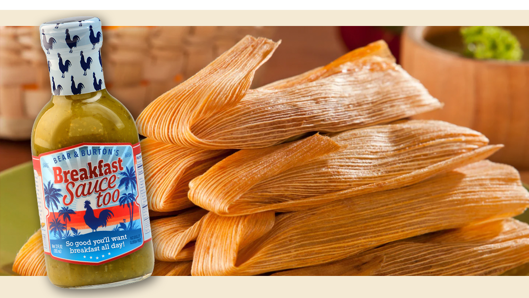 Image of Bear & Burton's Breakfast Sauce Too Salsa Verde Tamales