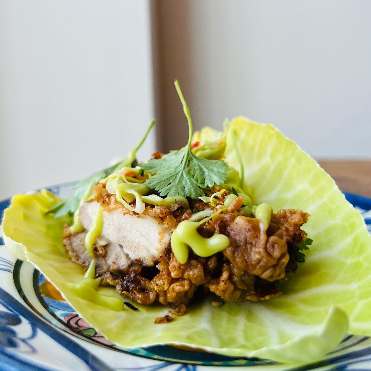 Chicken Tacos, Cabbage Salsa & Wild Garlic Mayo