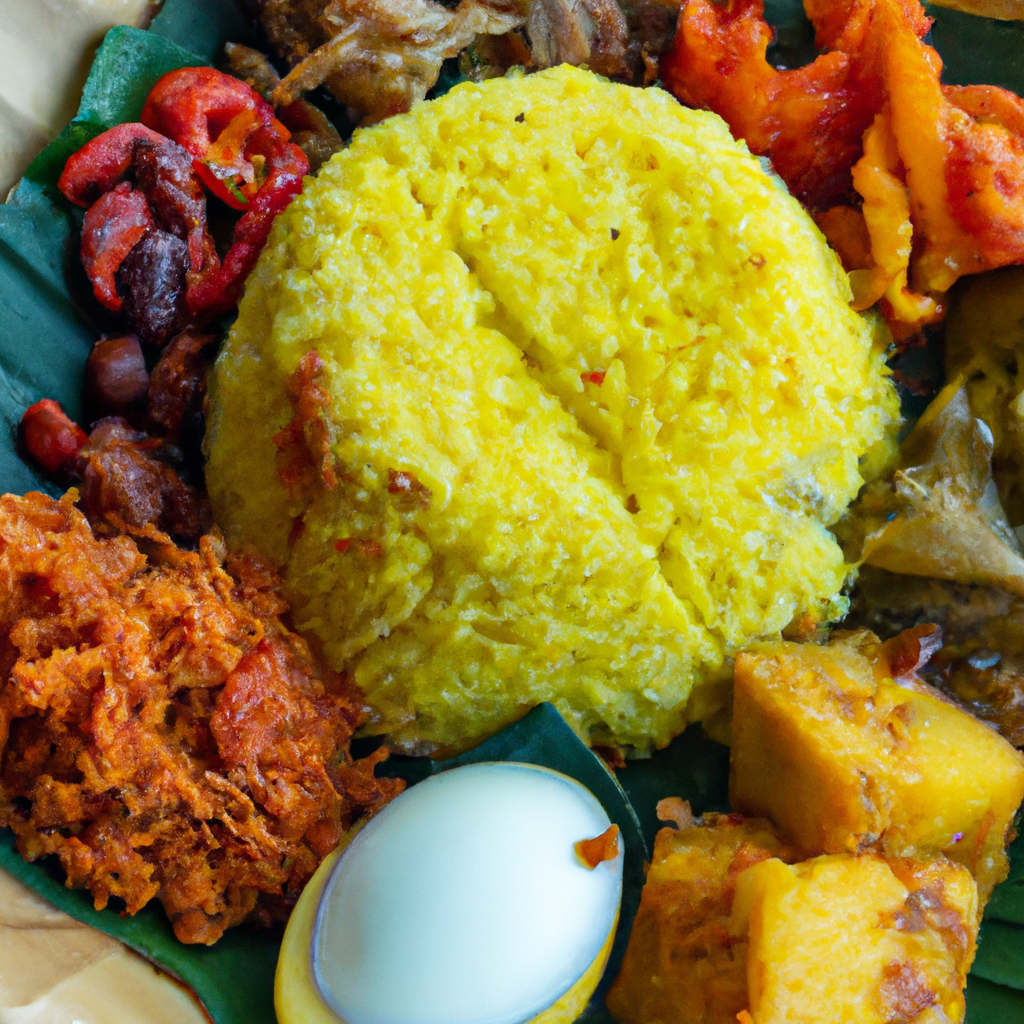 Nasi Ambeng – Reis mit einer Vielzahl von Beilagen