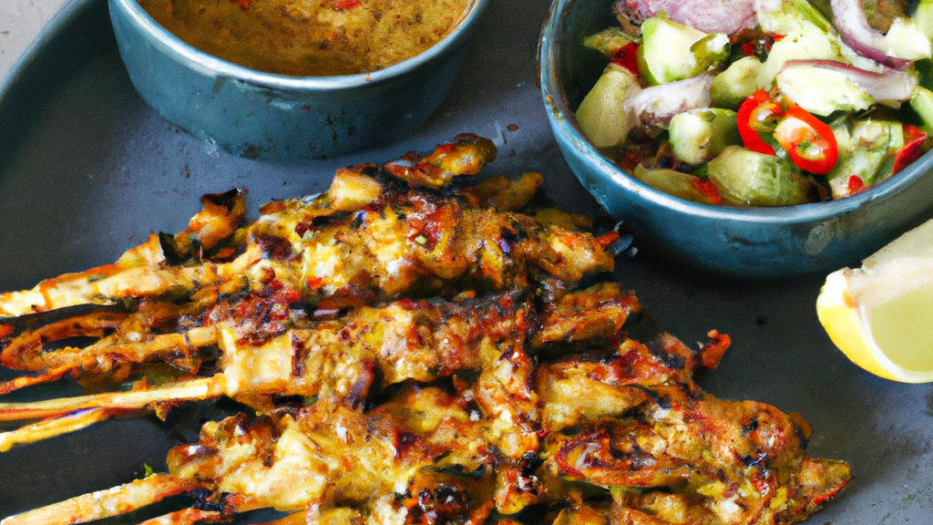 Satay Ayam – Gegrillte Hähnchenspieße mit Erdnusssoße image