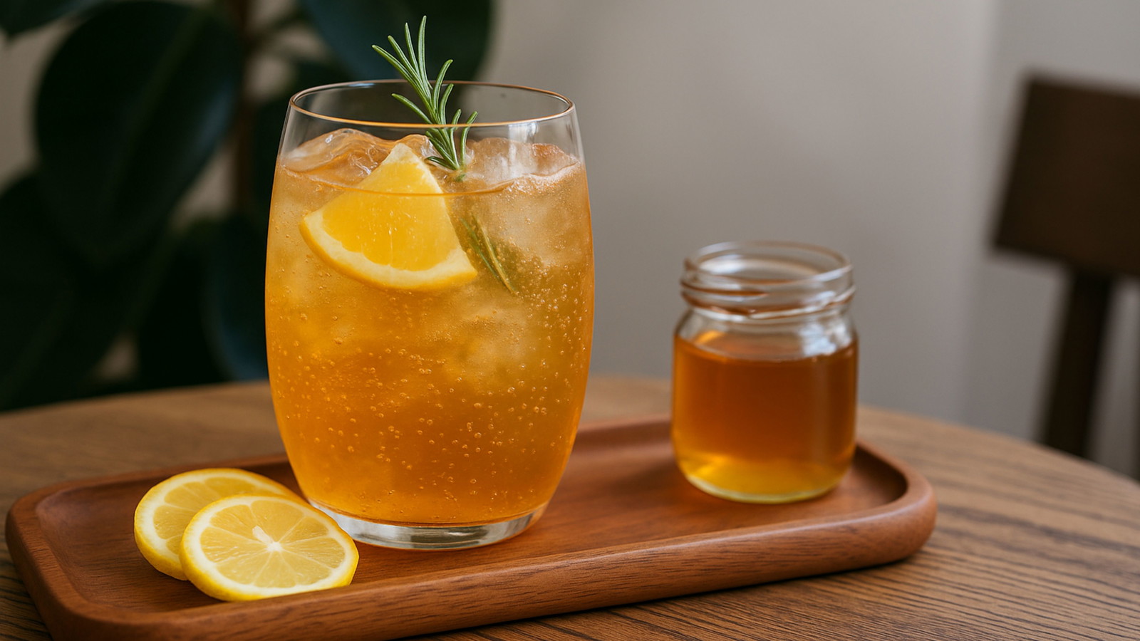 Image of Boisson pétillante au yuzu et miel