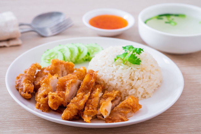Crispy Chicken Rice (Air-Fried)