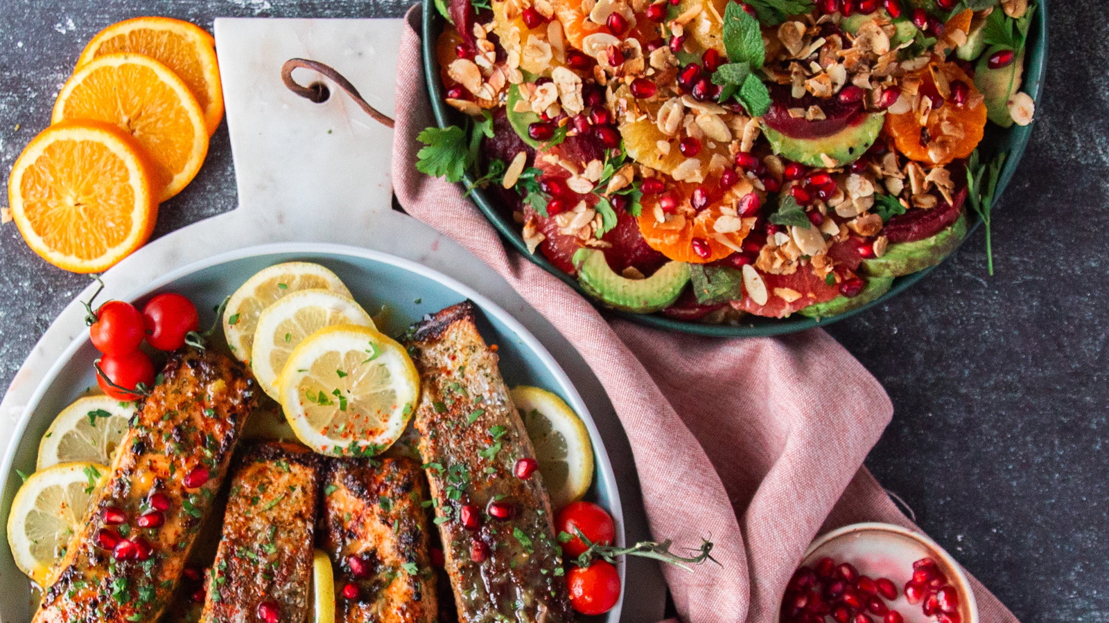 Image of Baked Citrus Salmon with Zesty Citrus Avocado Salad