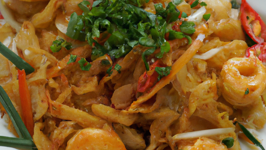 Mee Char Angkor (មីឆា អង្គរ) – Gebratene Nudeln mit Garnelen image