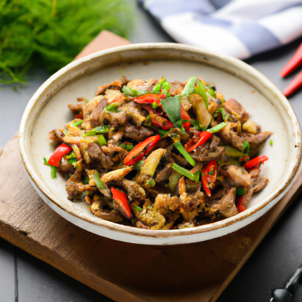 Sach Ko Cha Kreoung (សាច់គោឆាគ្រឿង) – Gebratenes Rindfleisch mit Kräuterpaste