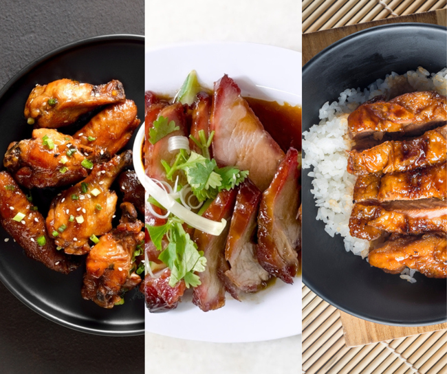 Soy Sauce Chicken, Char Siew and Chicken Rice