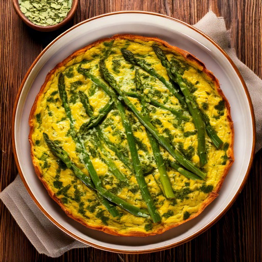 Asparagus Frittata with Burrata and Herb Pesto