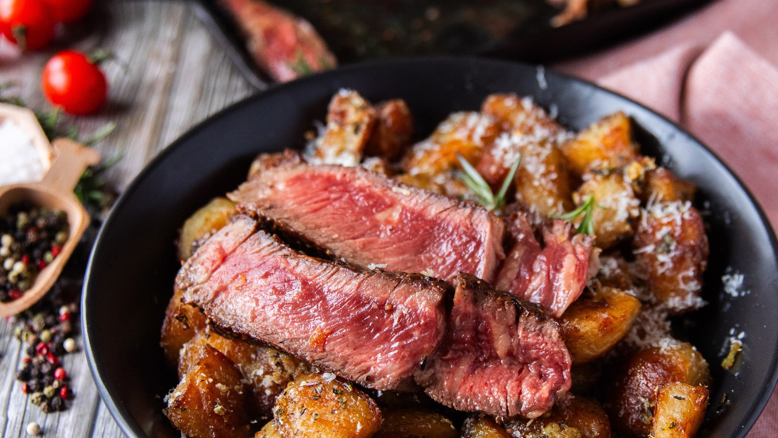 Image of Buttered Ribeye with Garlic Parmesan Roasted Potatoes 